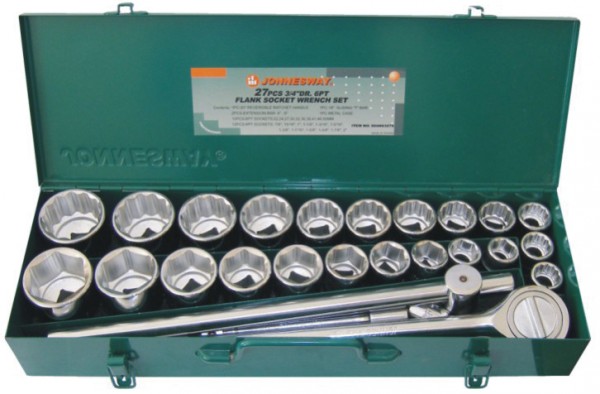 Набор головок торцевых 3/4"DR дюймовых 12 гр. SAE7/8"-2" метрических 6 гр. S04H6327S Jonnesway