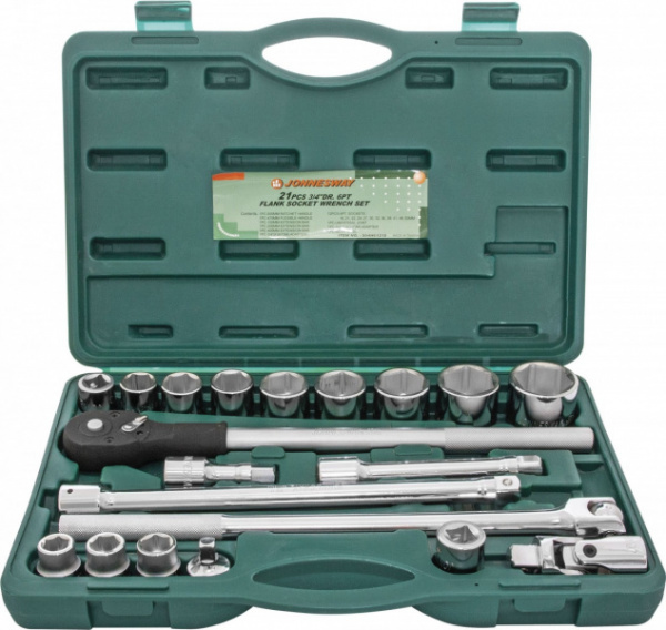 Набор головок торцевых 3/4"DR 19-50 мм 21 предмет S04H6321S (S04H6121S) Jonnesway