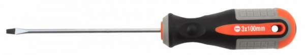 Отвертка стержневая шлицевая ROUND GRIP  SL3x100 мм 750310 OMBRA